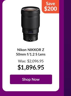 Nikon NIKKOR Z 50mm f/1.2 S Lens