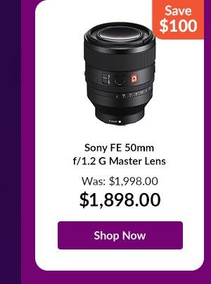 Sony FE 50mm f/1.2 G Master Lens