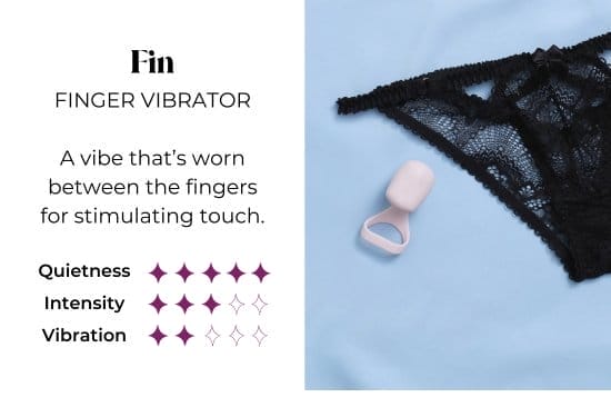 Fin - FINGER VIBRATOR - A vibe that is worn between the fingers for stimulating touch.
