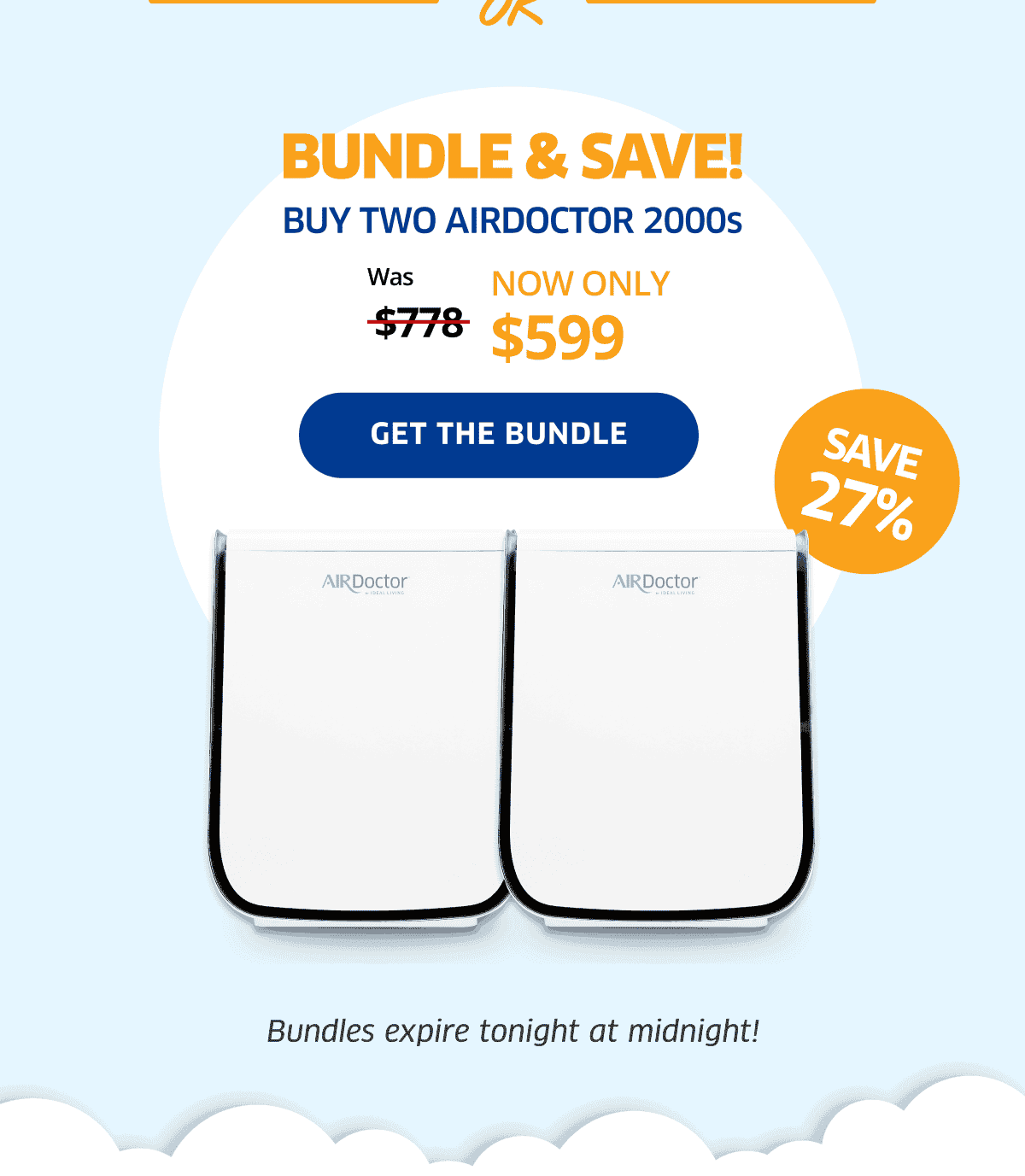 Bundle & Save! | Buy Two AirDoctor 2000s | Save 27% | Get the Bundle