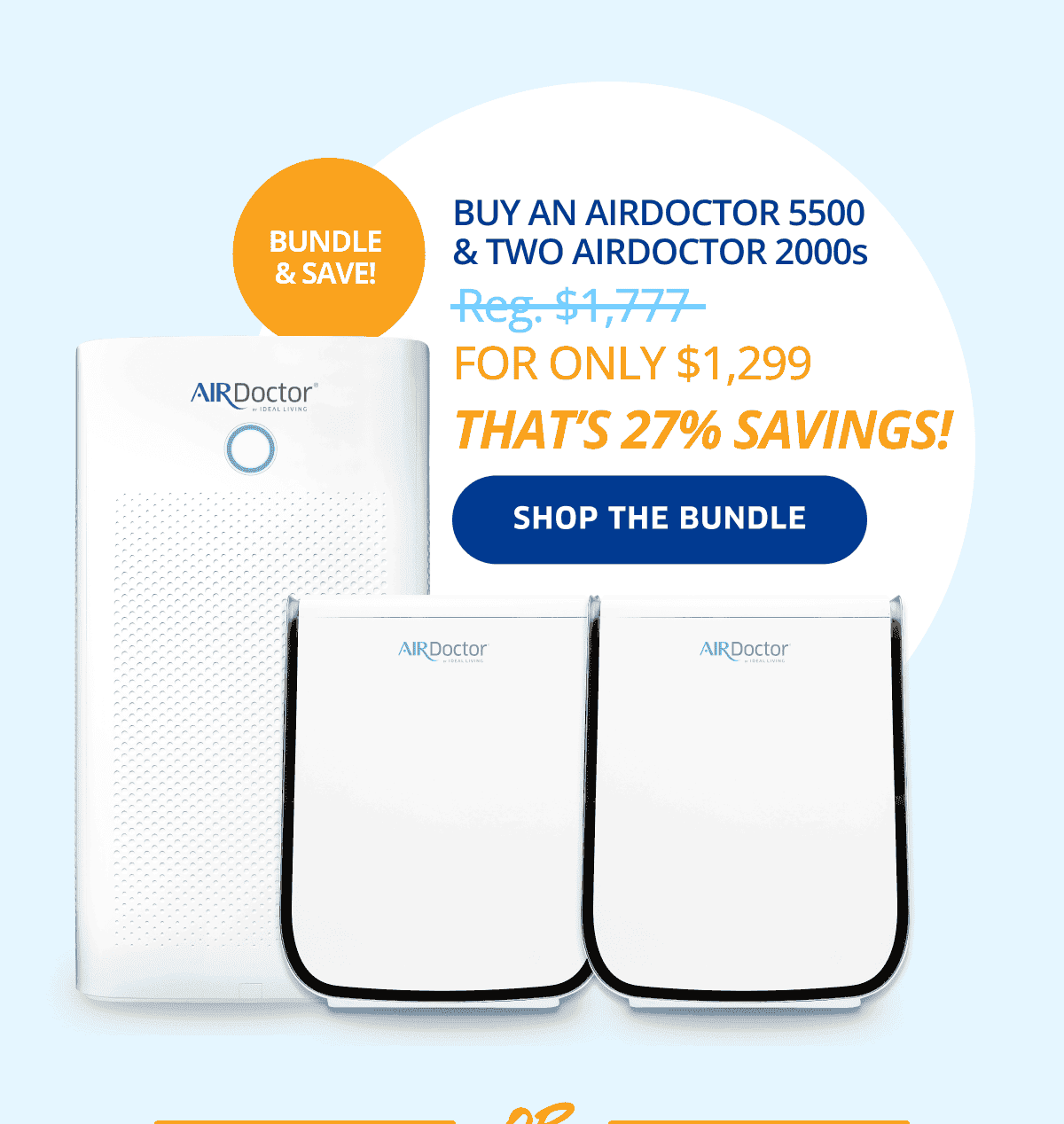 Buy An AirDoctor 5500 & Two AirDoctor 2000s For Only \\$1,299 That’s 27% Savings! | Shop The Bundle