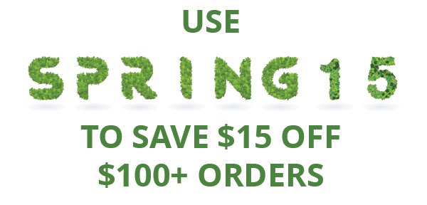Use SPRING15 to Save \\$15 OFF \\$100+ Orders