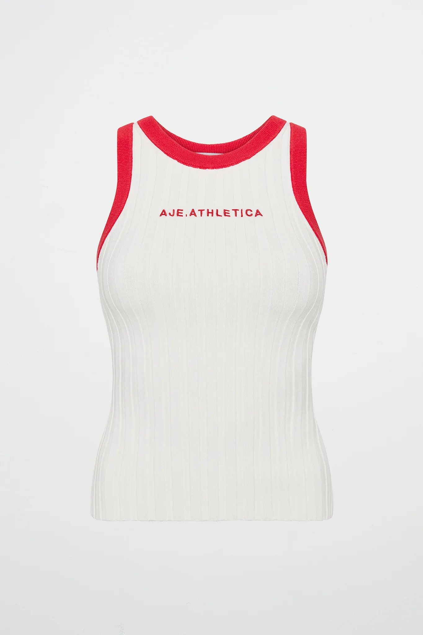 Contrast Knitted Logo Tank 108