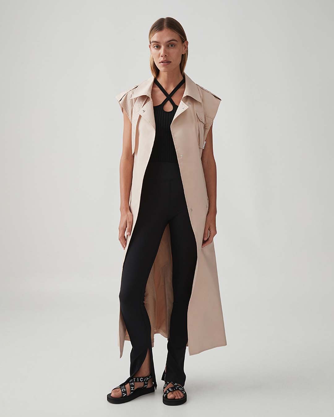 Sleeveless Belted Trench 703