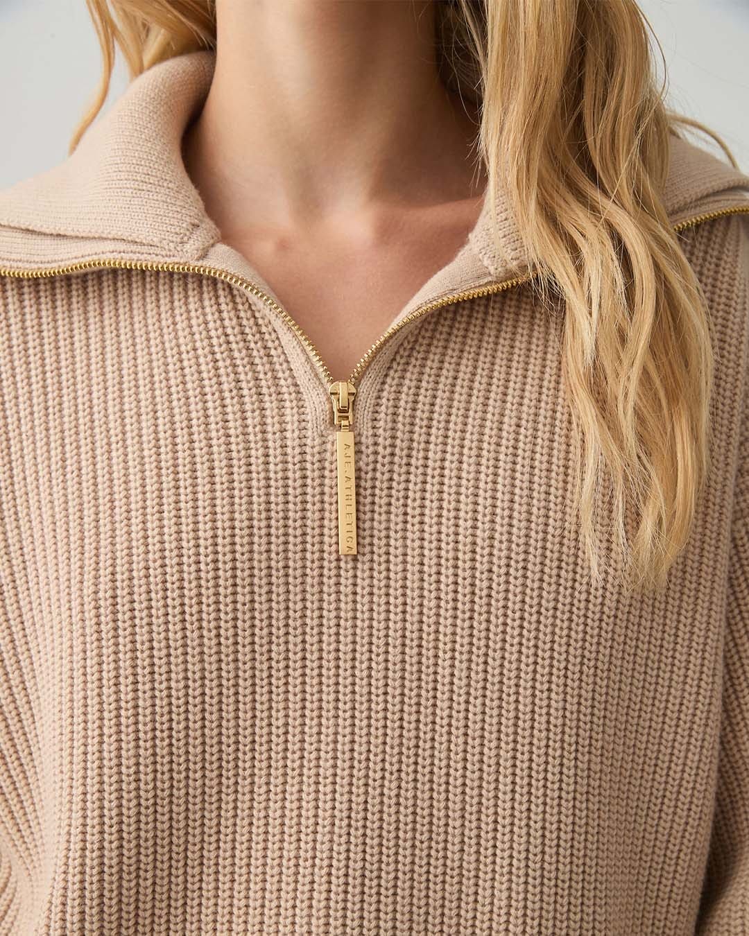 1/4 Zip Ribbed Knit Jumper 431