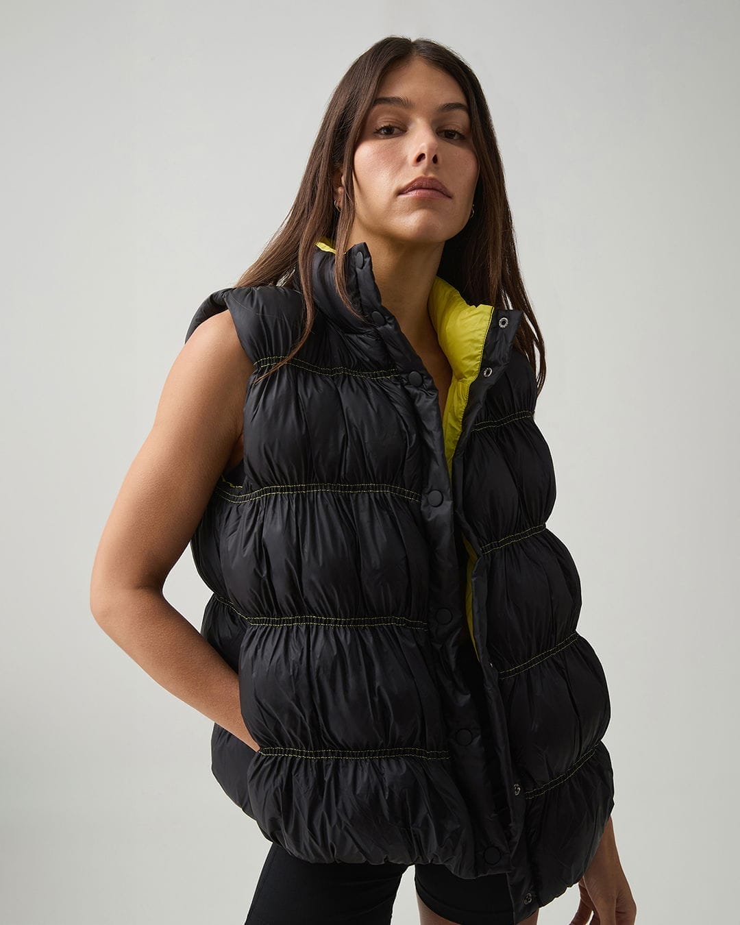 Ruched Puffer Vest 722