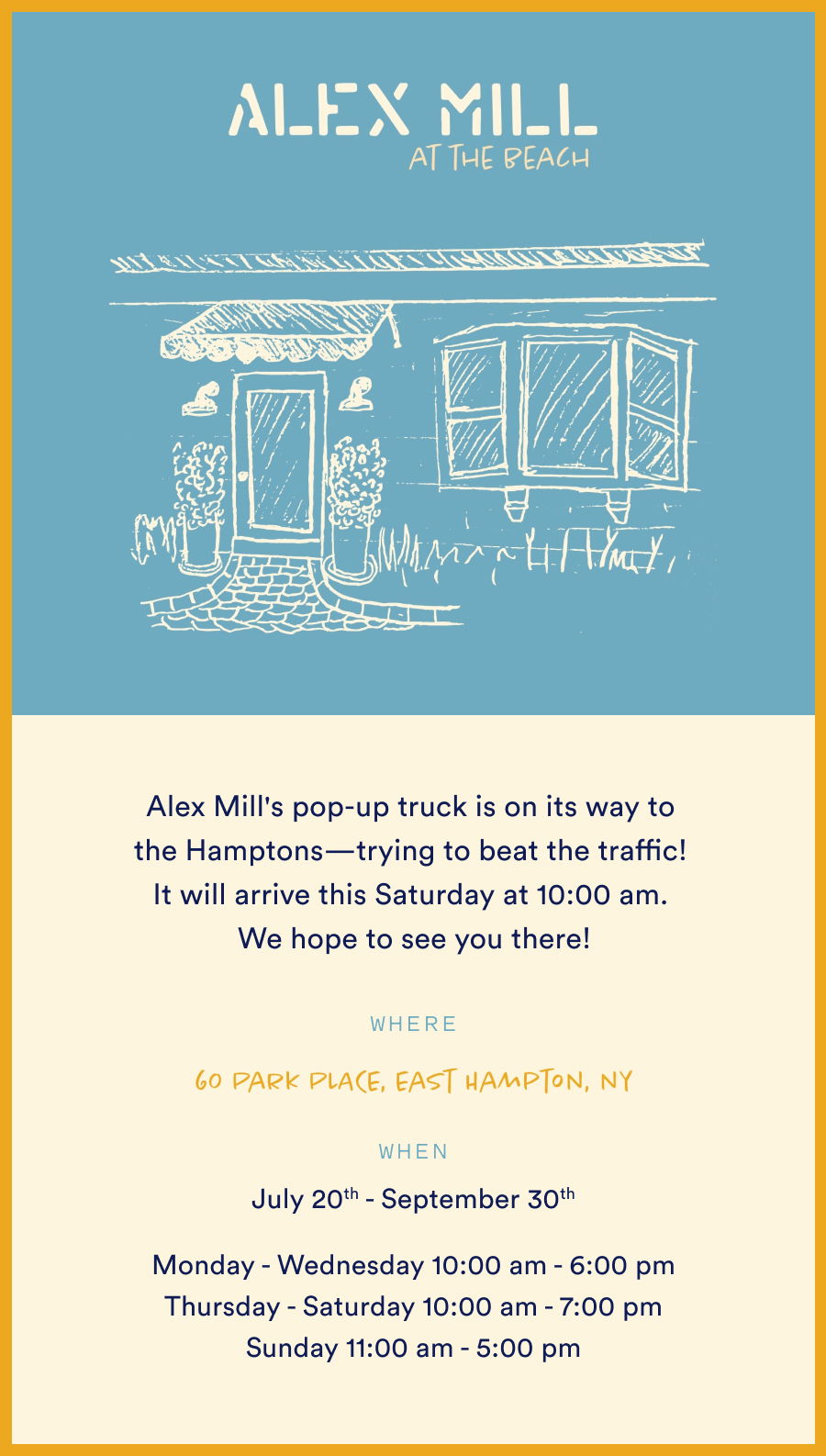 Alex Mill Pop up