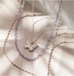 Butterfly + Crystal Necklace, Adjustable | Shop Now