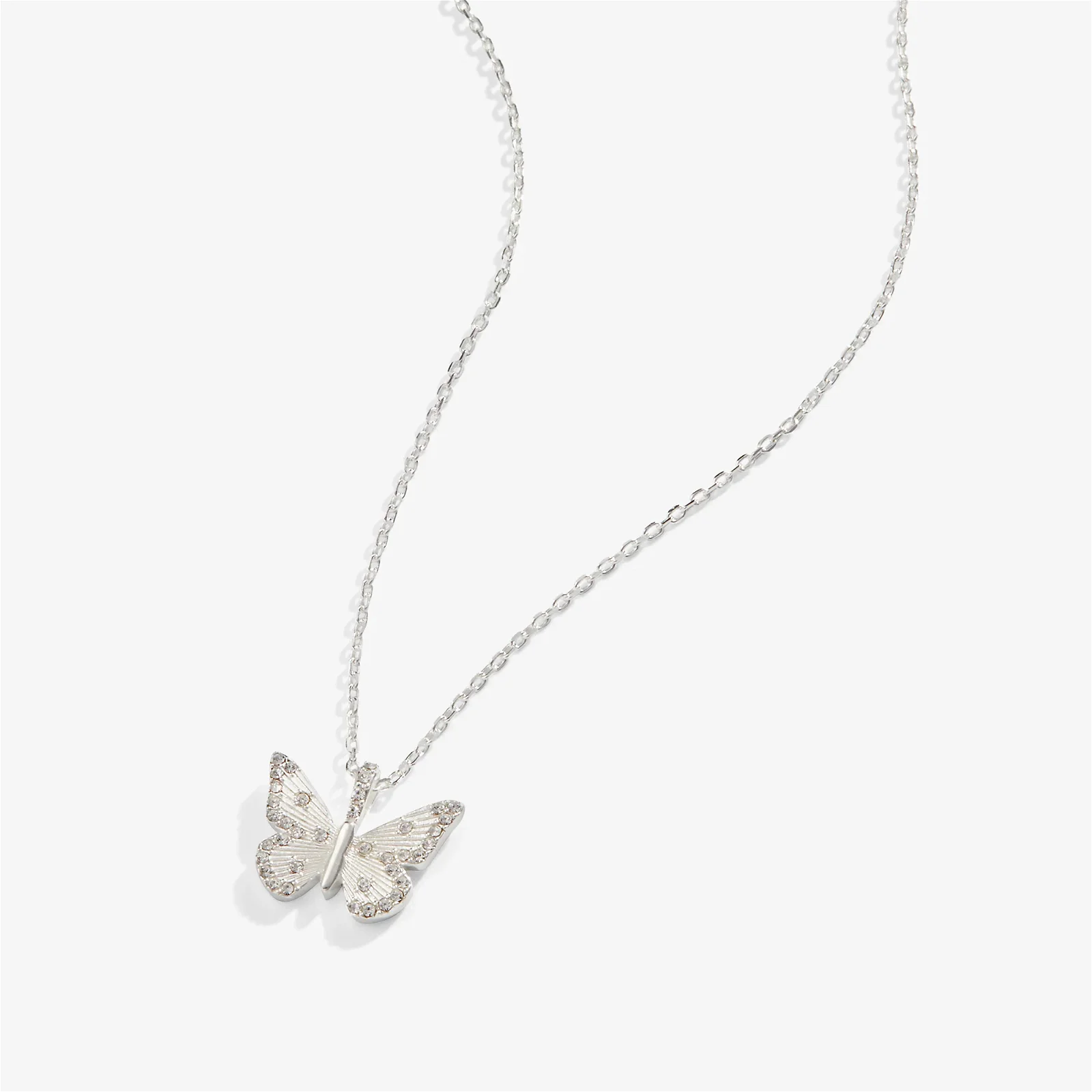 Butterfly + Crystal Necklace, Adjustable