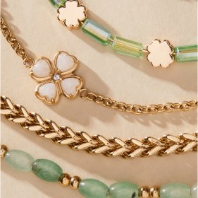 Four-Leaf Clover Stranded Bracelet Set | Shop Now