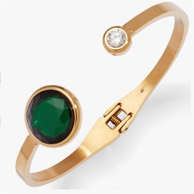 Emerald Crystal Hinge Cuff Bracelet | Shop Now