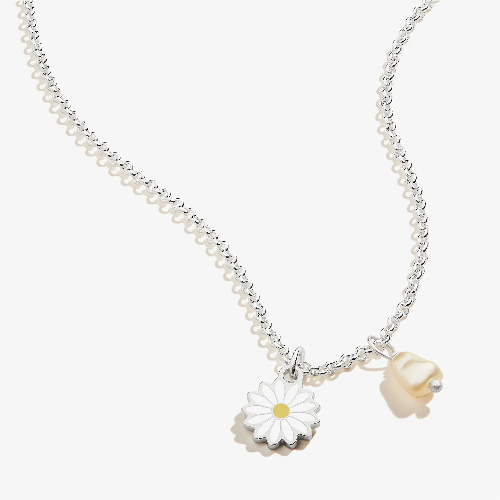 Daisy + Pearl Duo Charm Necklace