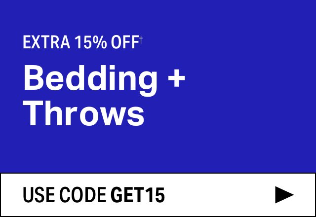 Extra 15% off Bedding + Throws