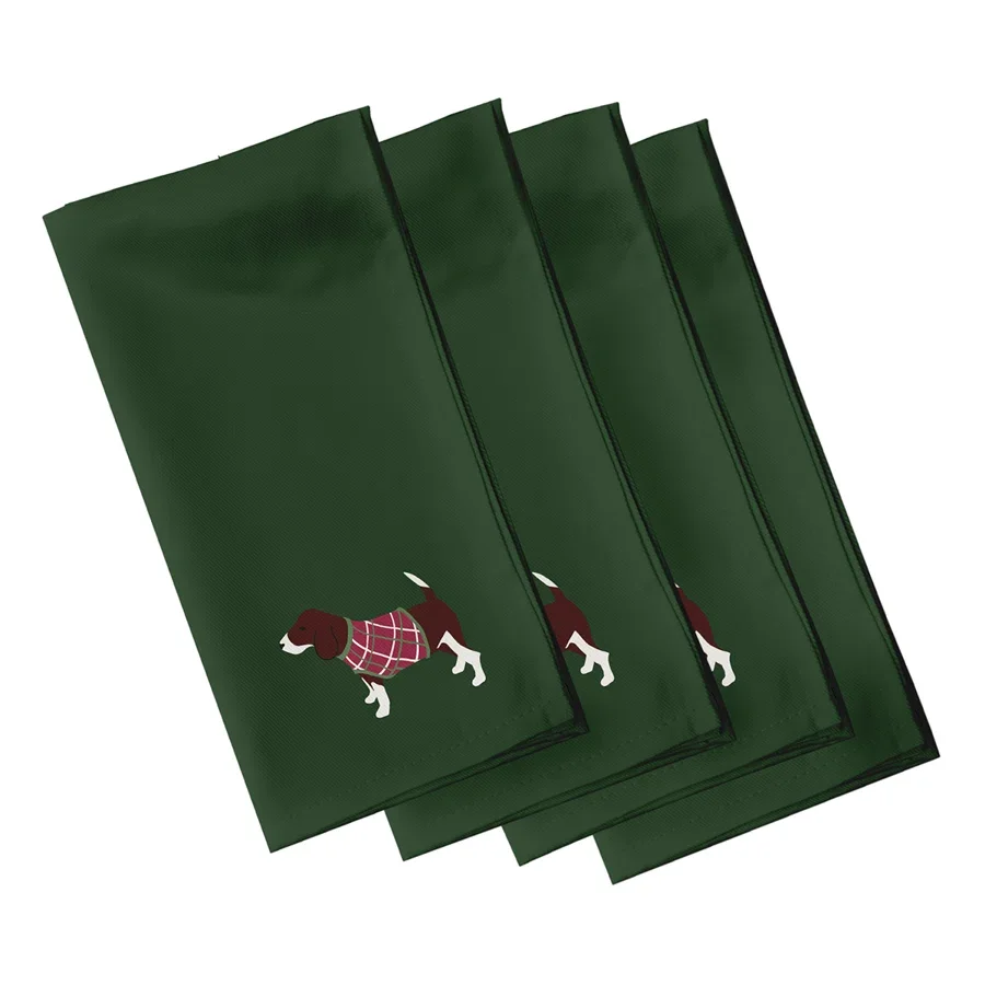 Leo Minor Holiday Animal Print 4 Piece Napkin Set