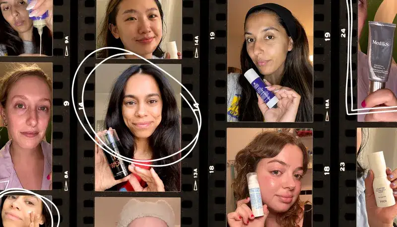 Collage of best retinol creams with Allure editors