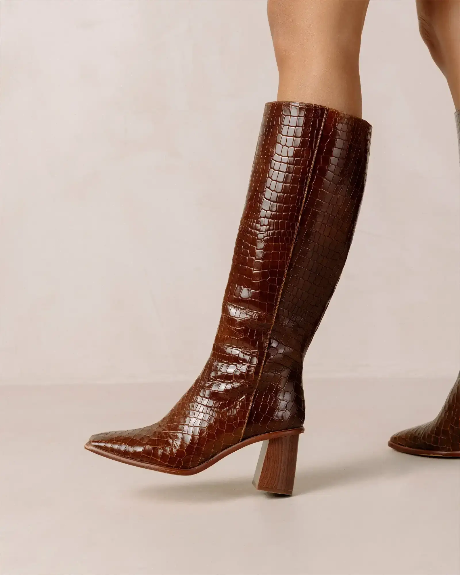 Image of East Alli Brown Leather Boots