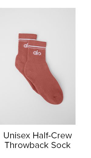 Unisex Half-Crew Throwback Sock - Soft Terracotta/White