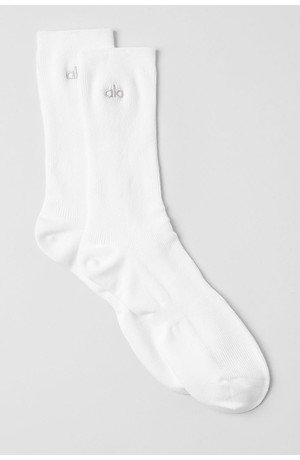 Unisex Half-Crew Understated Sock - White - White / S