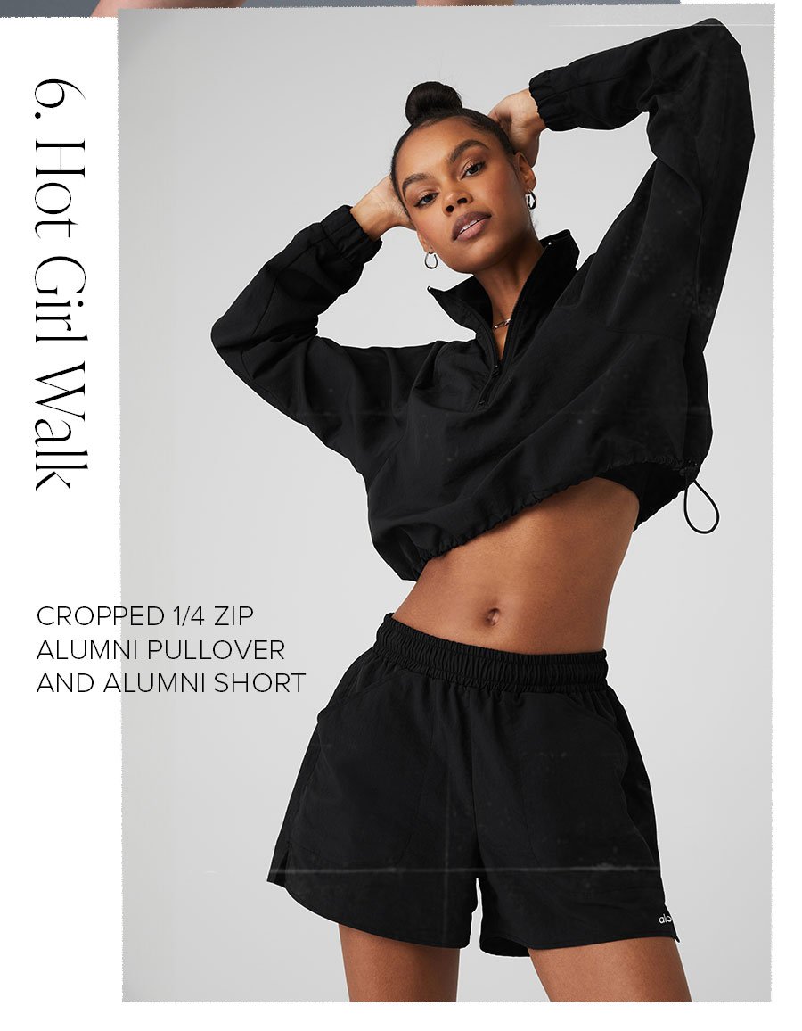 HOT GIRL WALK CROPPED 1/4 ZIP ALUMNI SHORT