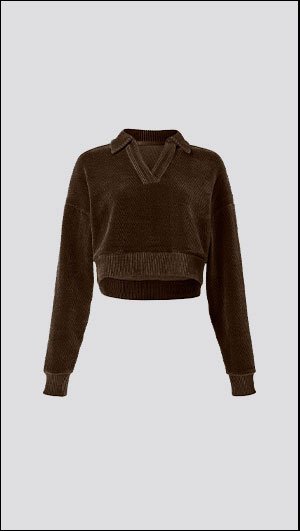 Cropped Cozy Day Henley Pullover - Espresso