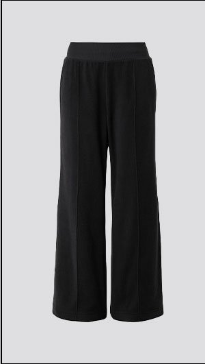 Polar Fleece High Waist Snowdrift Wide Leg Pant - Black