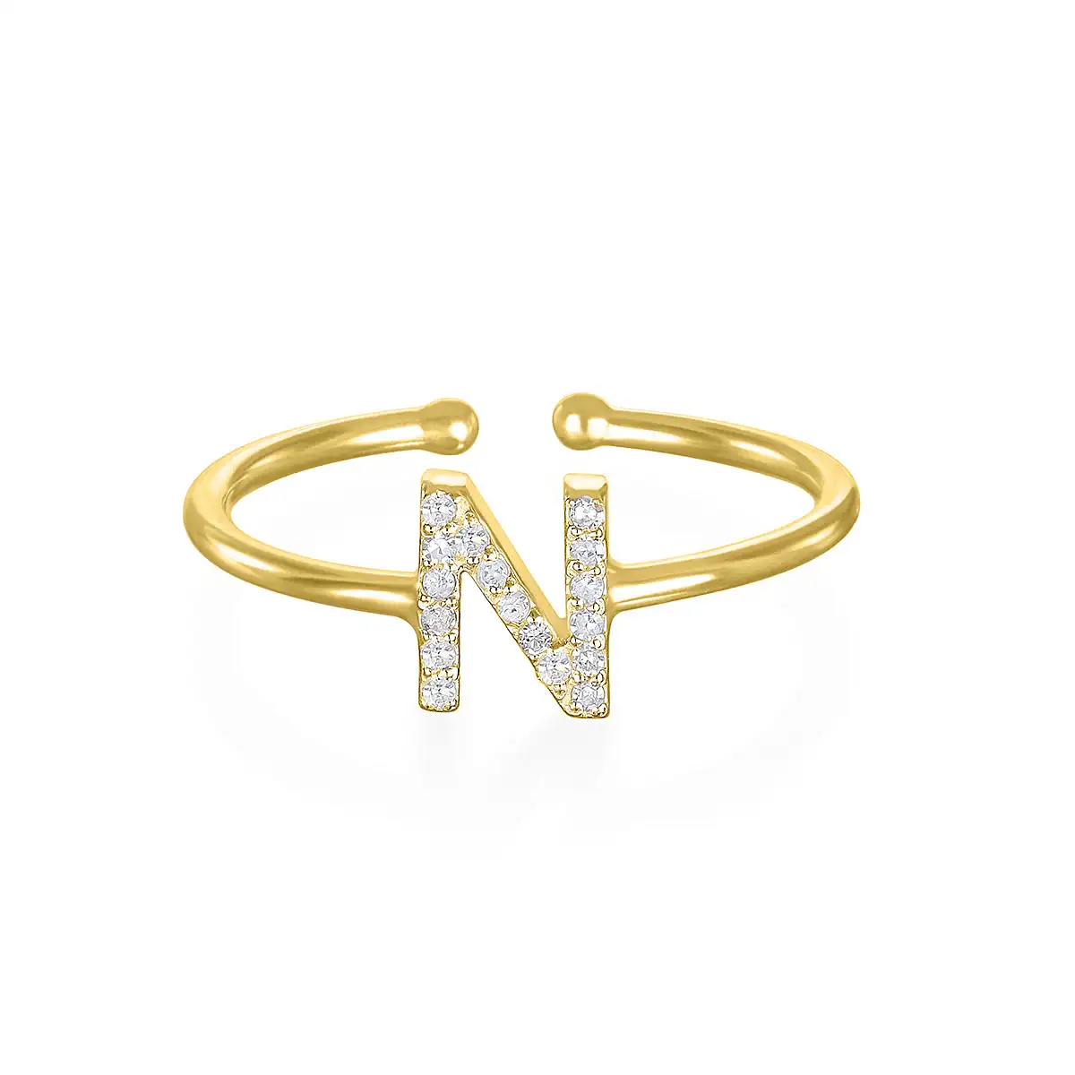 Image of Diamond & Gold Initial Ring-All Letters