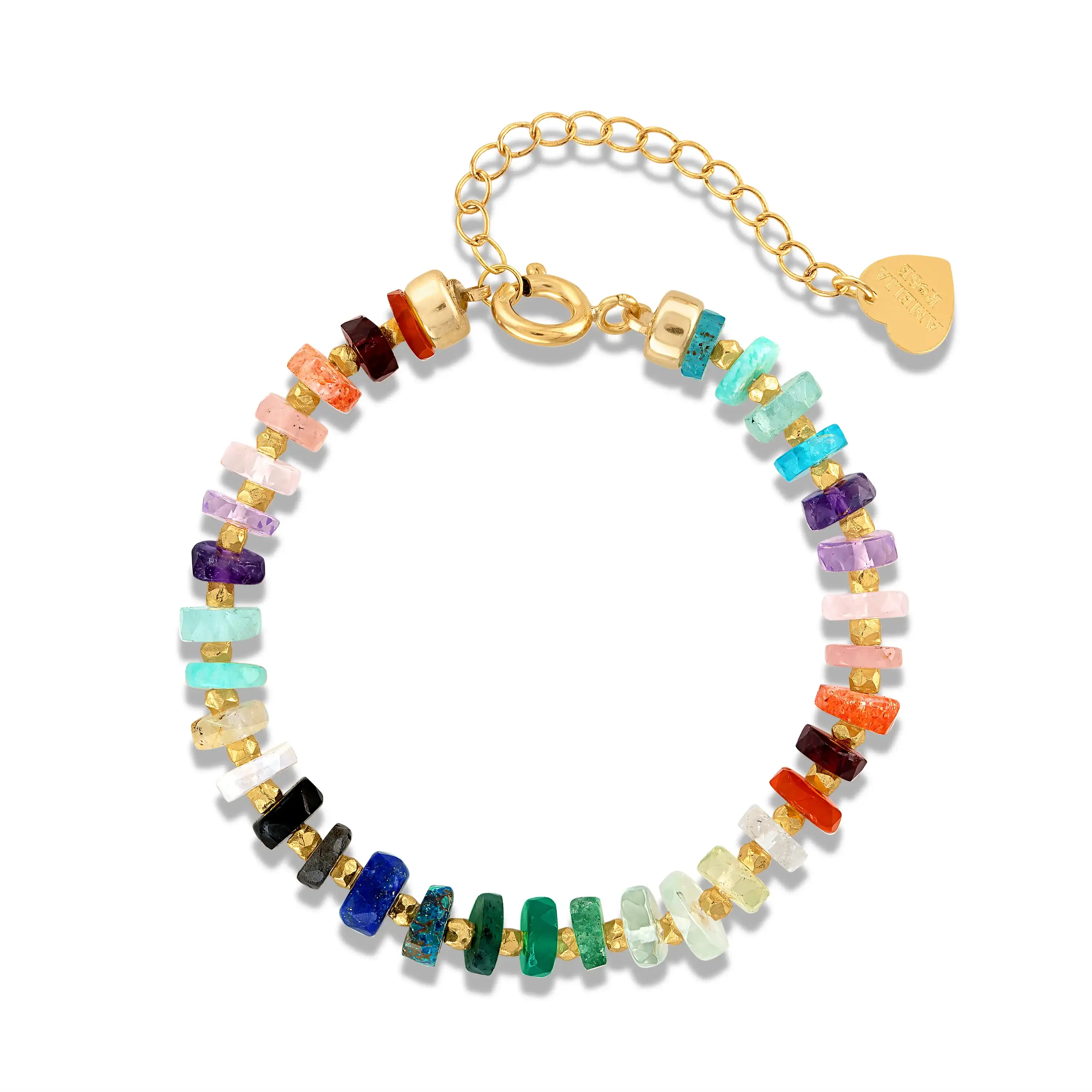 Image of Rainbow Gemstone Heishi Bracelet