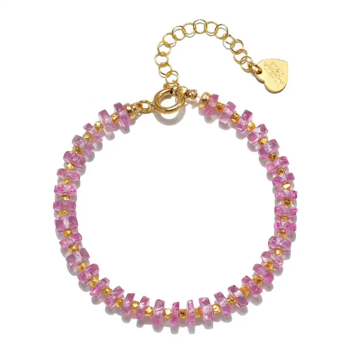 Image of Pink Topaz Gemstone Heishi Bracelet