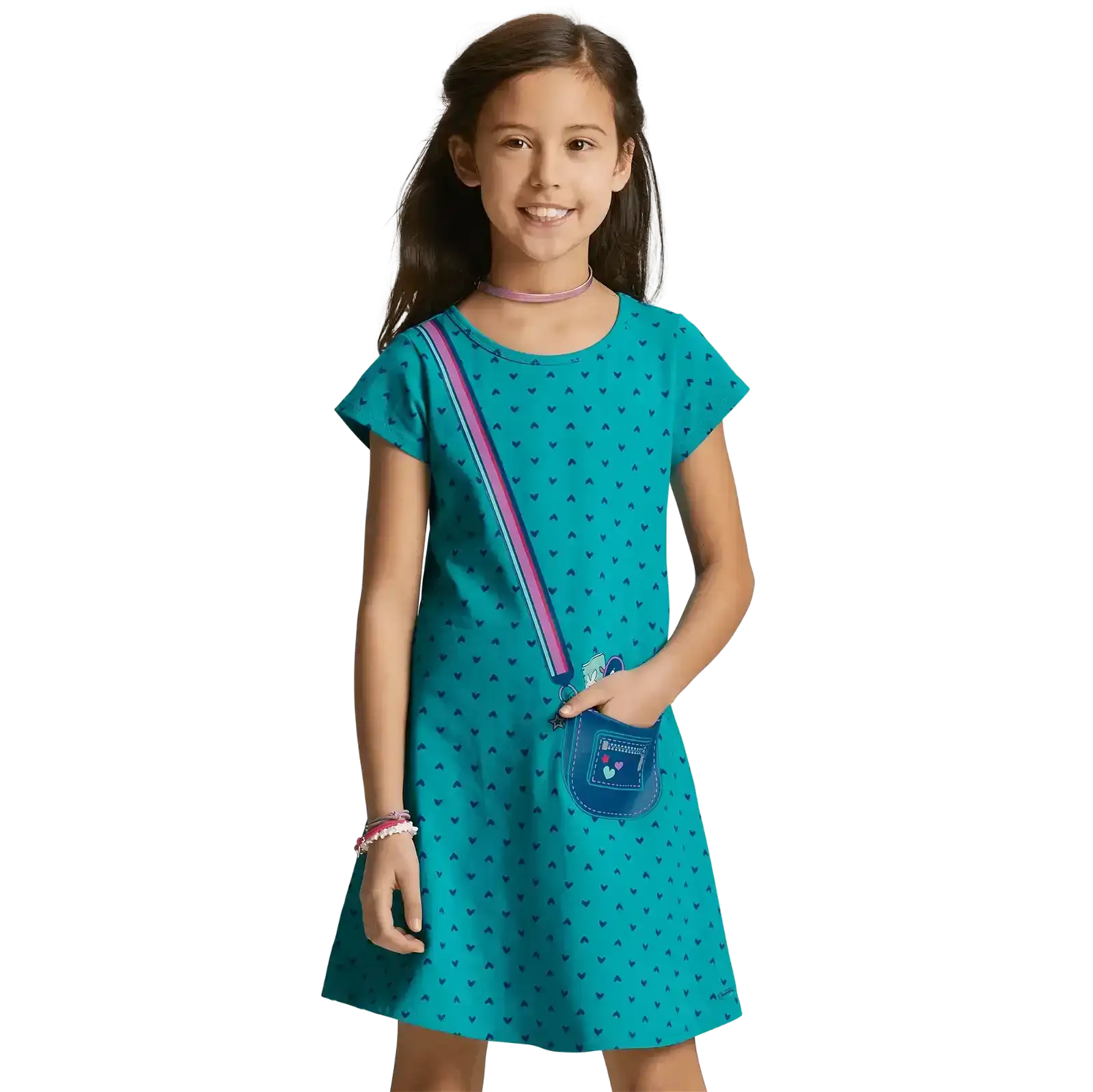 Image of Heart Print Dress for Girls