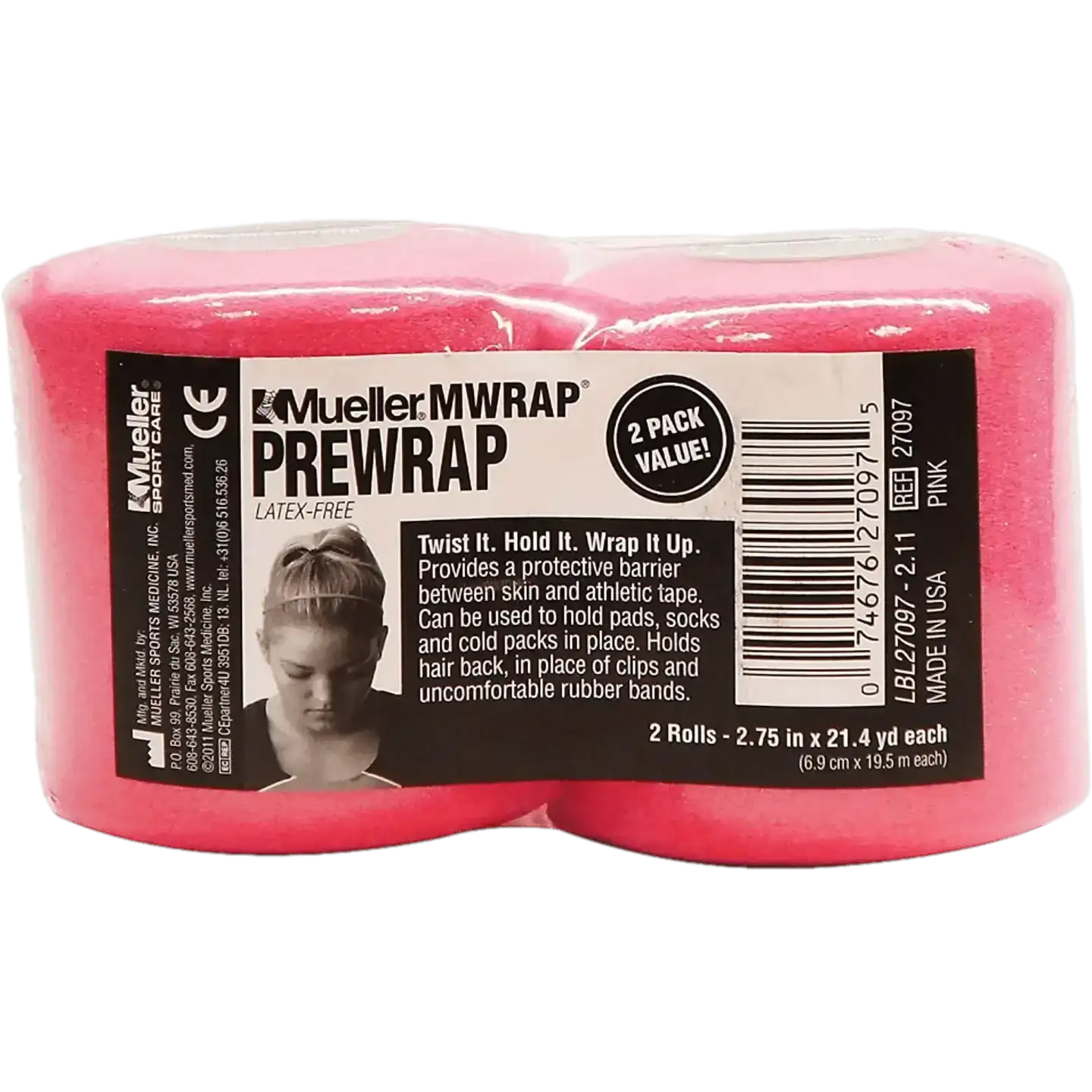Image of Mueller MWrap Pre Wrap 2-Pack [Pink]