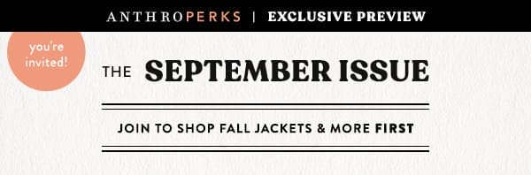 the September issue. shop fall jackets and accessories first.