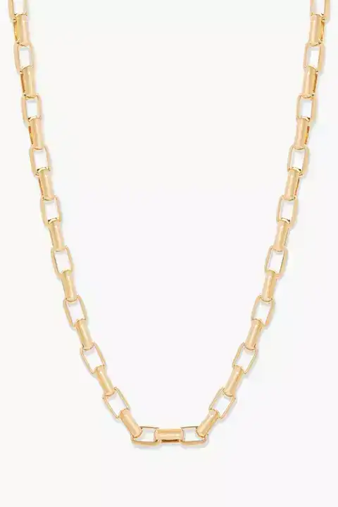 Brook & York Puffed Rectangular Link Chain Necklace