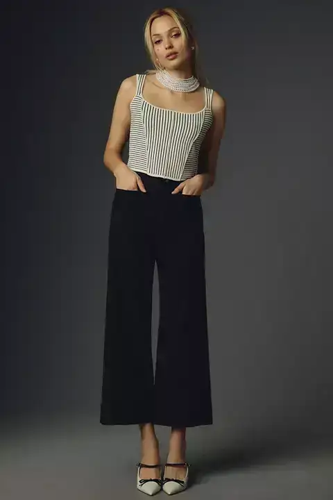 The Colette Cropped Wide-Leg Pants by Maeve