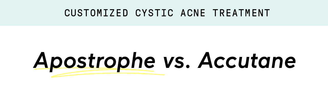 CUSTOMIZED CYSTIC ACNE TREATMENT. Apostrophe vs. Accutane