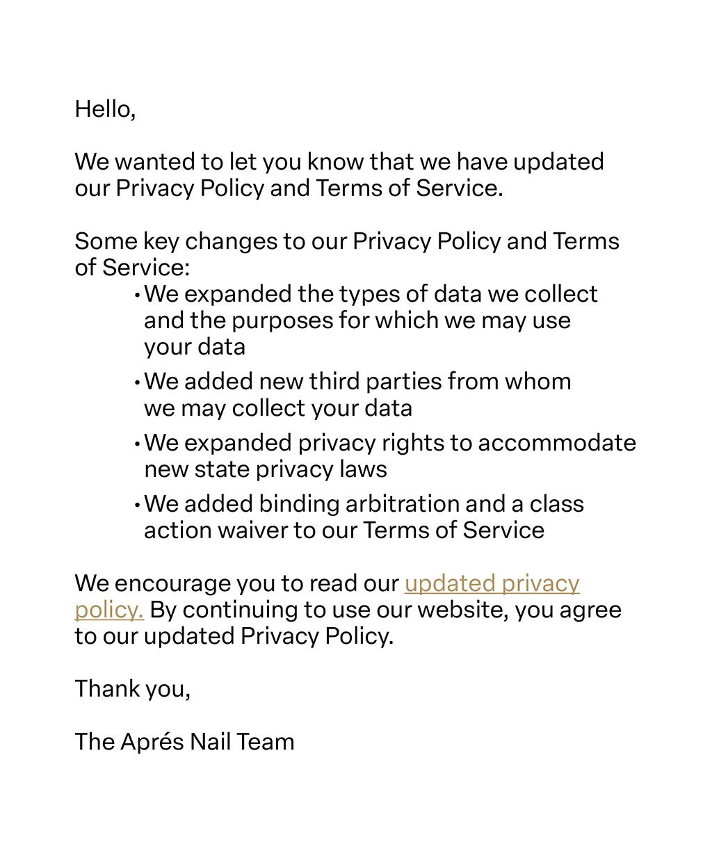 Privacy Policy Update