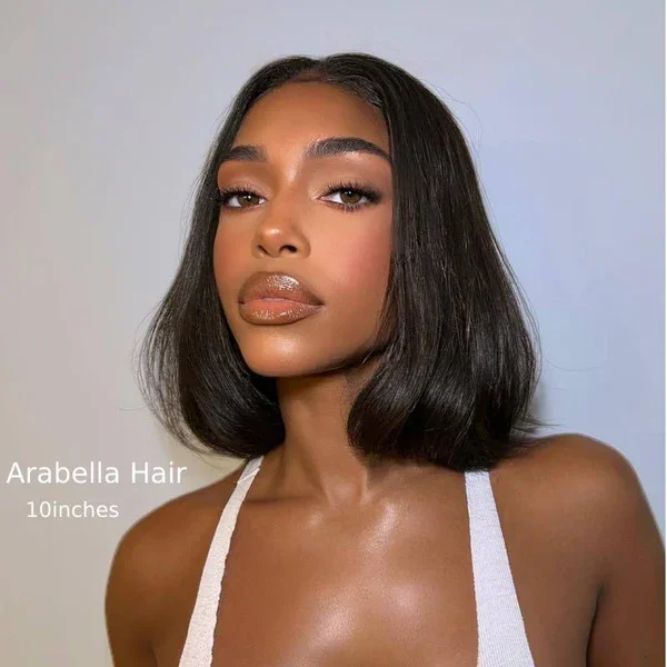 [super sale]13x4 Lace Frontal Short Straight Bob Human Hair Wig- Free Part for Black Women