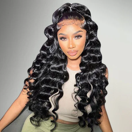 13x4 Breathable Cap Lace Frontal Wig | Loose Wave Ear-to-ear Glueless Lace Pre-Bleached Knots Human Hair