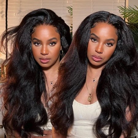 360 Lace Frontal Yaki Straight Natural Black Human Hair Wig Free Part - Arabella Hair