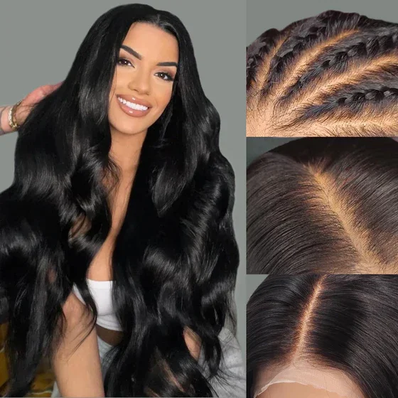 13x4 Lace Pre-Cut Glueless Body Wave Wear&amp;Go Upgrade HD Lace Bleached Knots Natural Black Human Hair Wig Beginner-Friendly