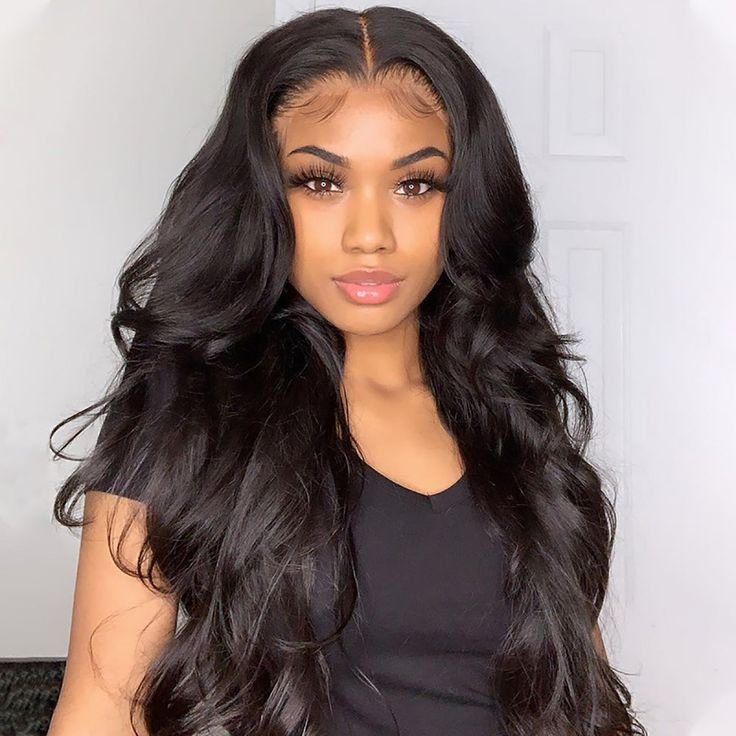 18" 5x5 Glueless Lace Body Wave Wig Natural Black Human Hair Wigs