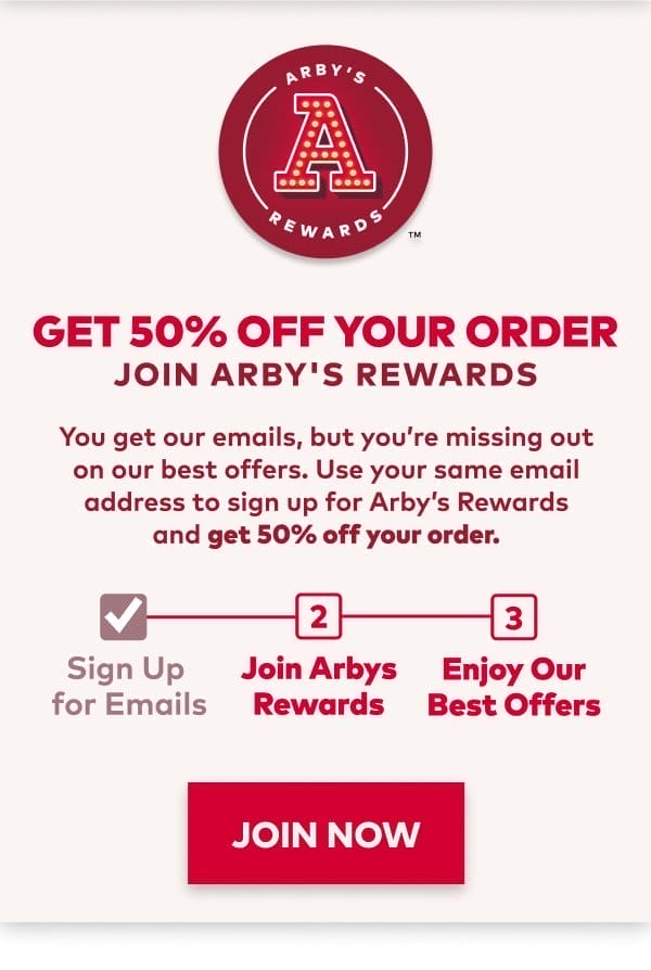 Sign up for Arby's Rewards