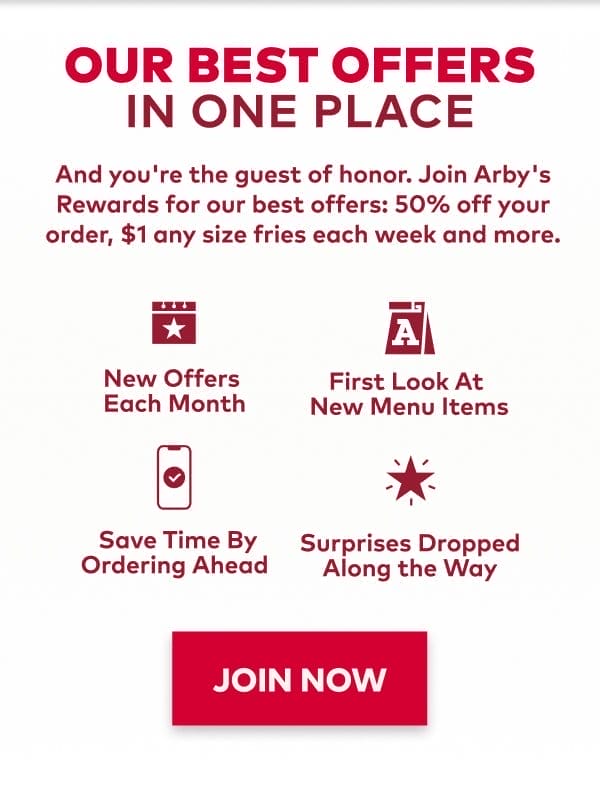 Sign up for Arby's Rewards