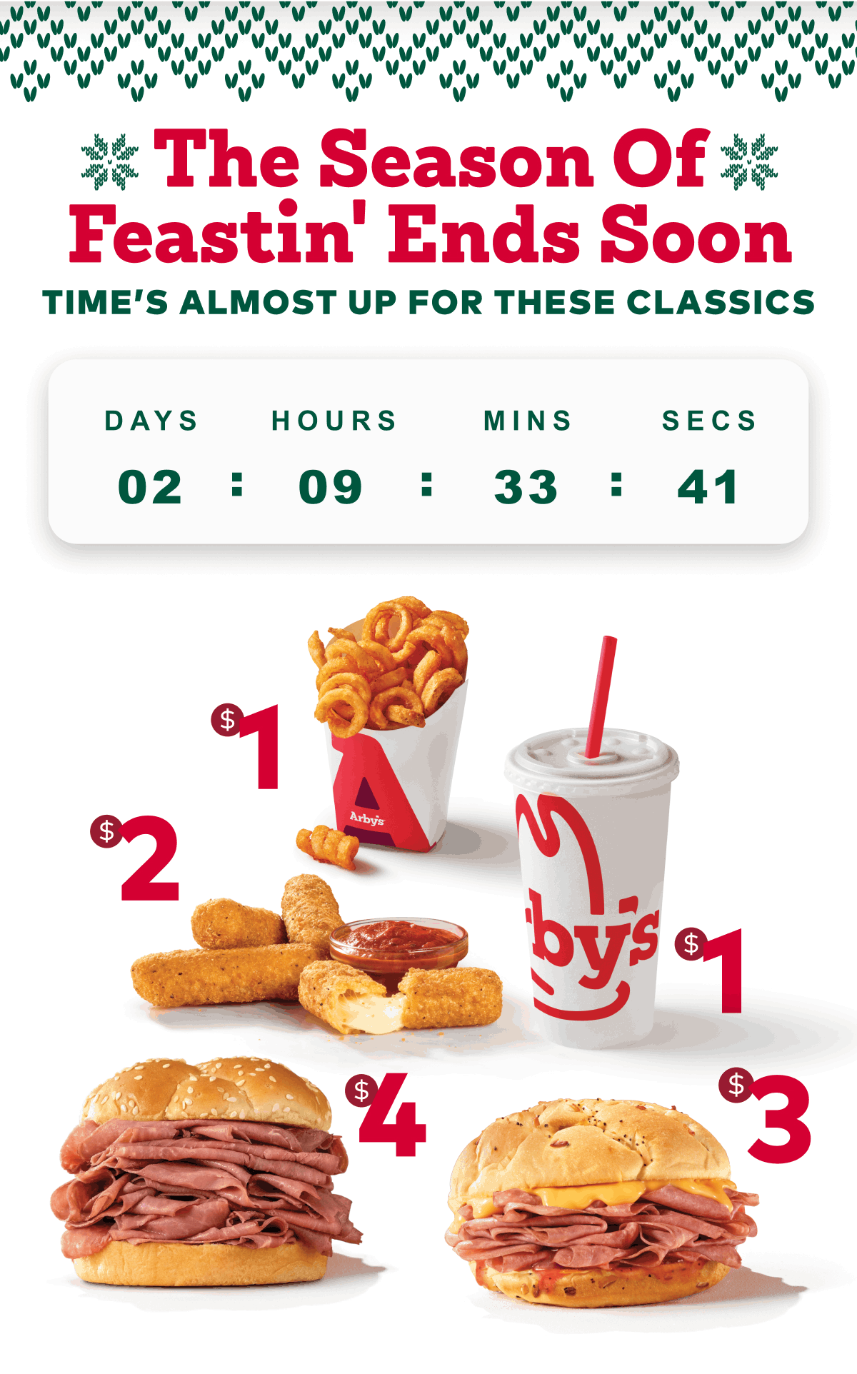 5 of Arby's Classics for \\$4 or Less