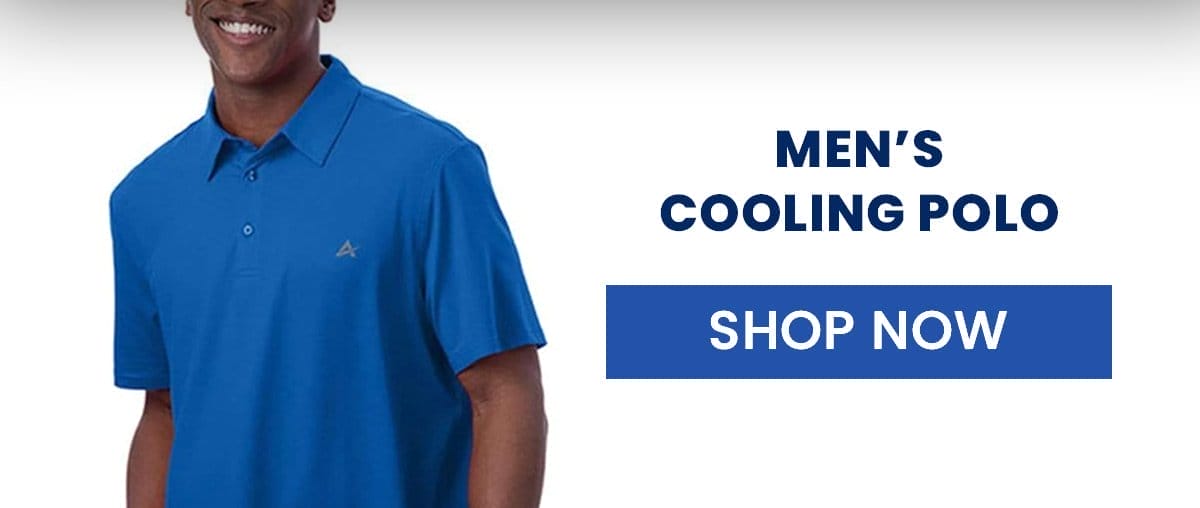 Men’s Cooling Polo CTA: SHOP NOW