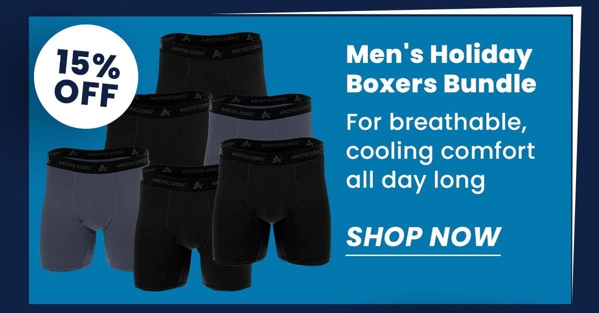 Men’s Cooling Boxer Briefs For breathable, cooling comfort all day long SHOP NOW