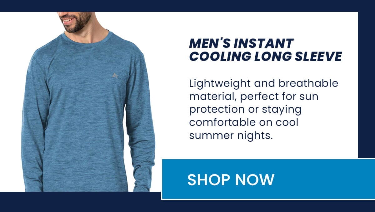 Men's Instant Cooling Long Sleeve Lightweight and breathable material, perfect for sun protection or staying comfortable on cool summer nights. SHOP NOW