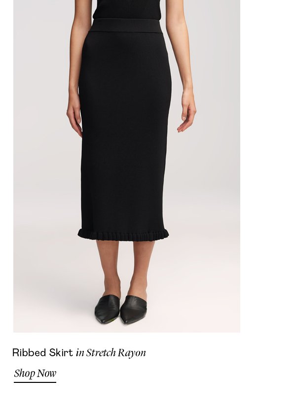 Ribbed Skirt in Stretch Rayon