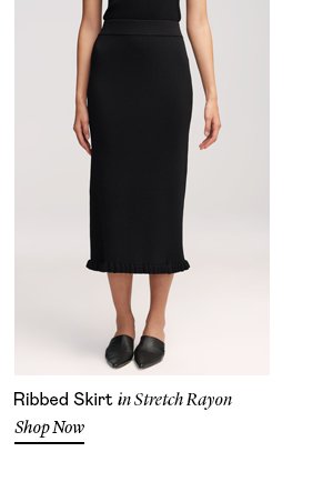 Ribbed Skirt in Stretch Rayon