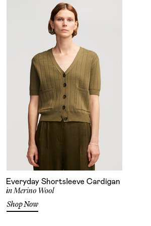 Everyday Shortsleeve Cardigan in Merino Wool