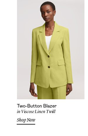 Two-Button Blazer in Viscose Linen Twill